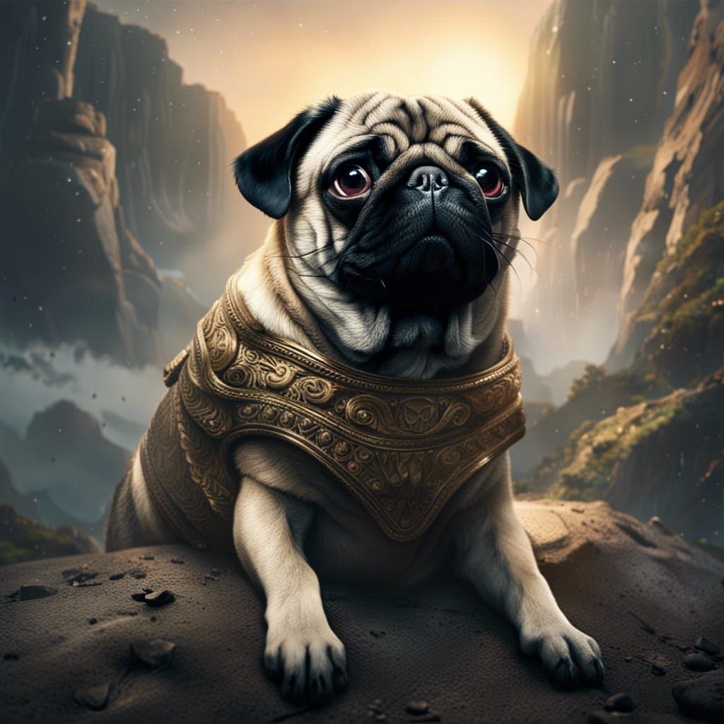 Cinematic Pug Digital Matte Painting