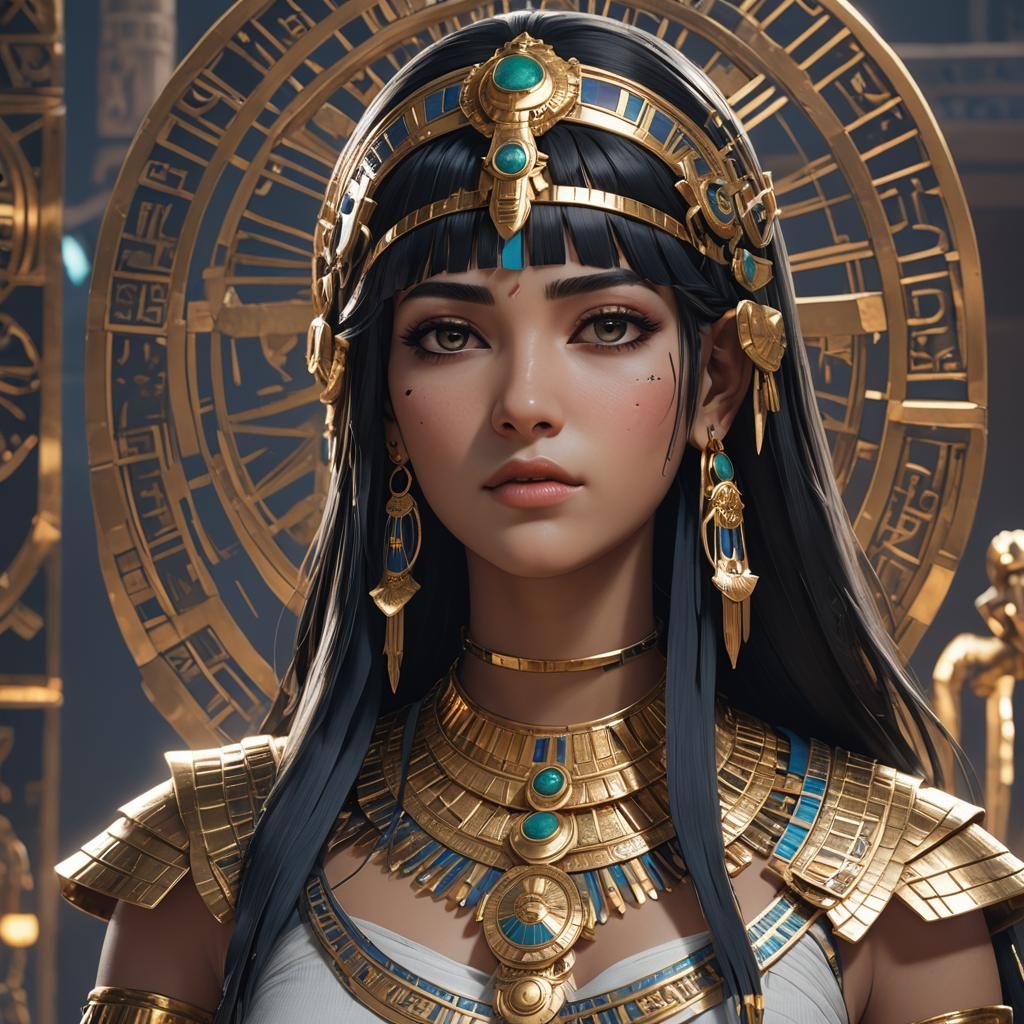 Cleopatra: Detailed 3D Anime Art Portrait