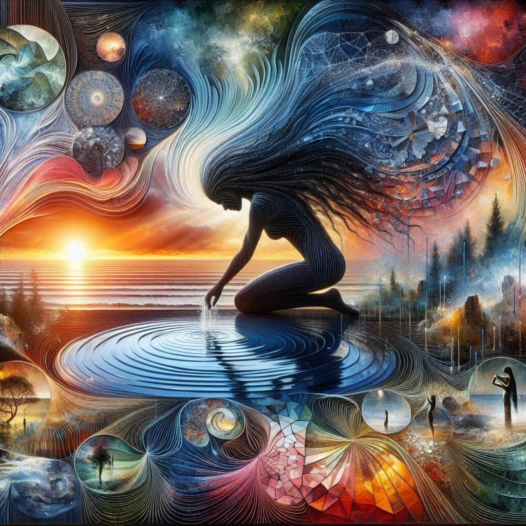 Empowered Woman Embodies Resilience in a Vibrant Cyberpunk D...