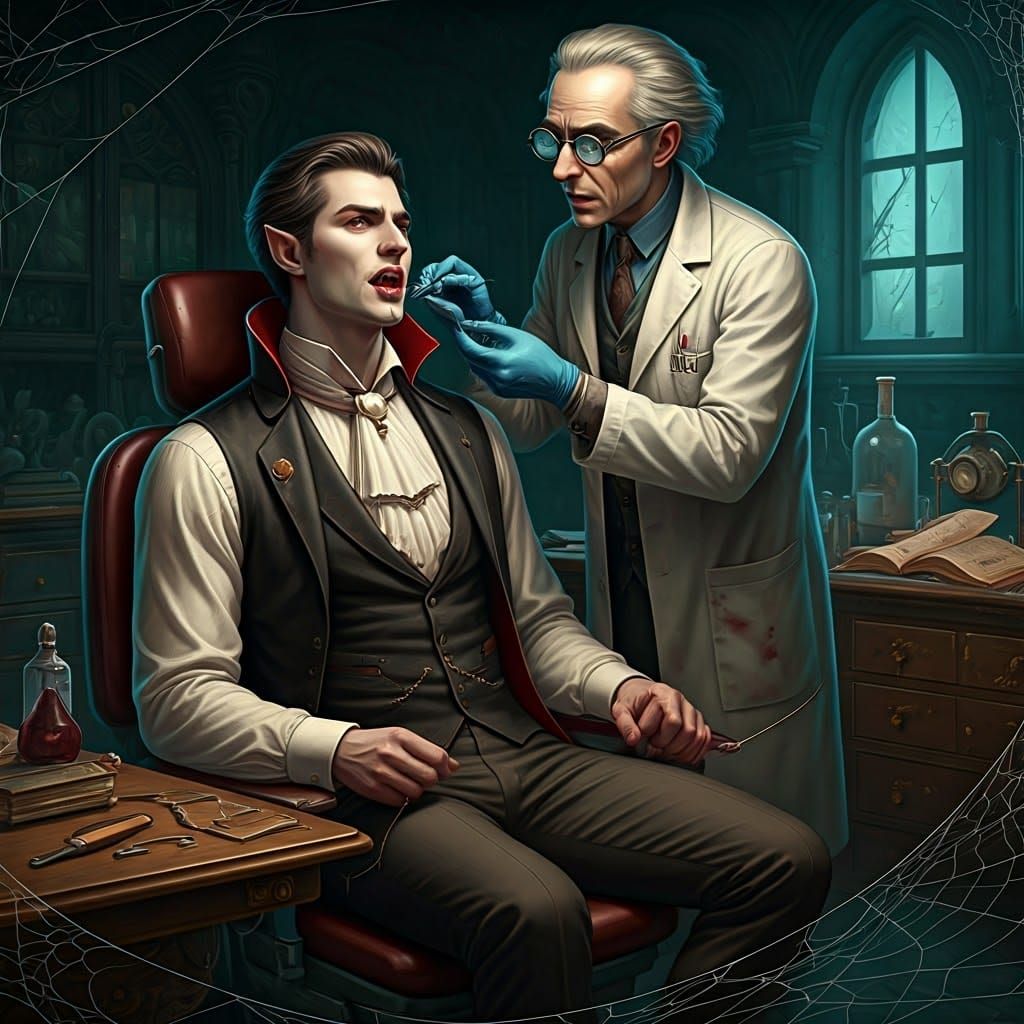 A vampire's dental check-up