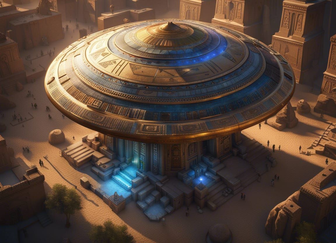 Egyptian Dig Site in New York with Alien Spaceship