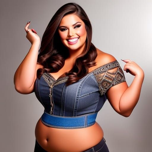 Attractive Plus Size Woman with Elaborate Makeup