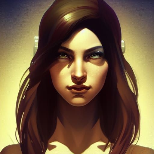 Android Bartender Portrait in Cyberpunk 2099 Style