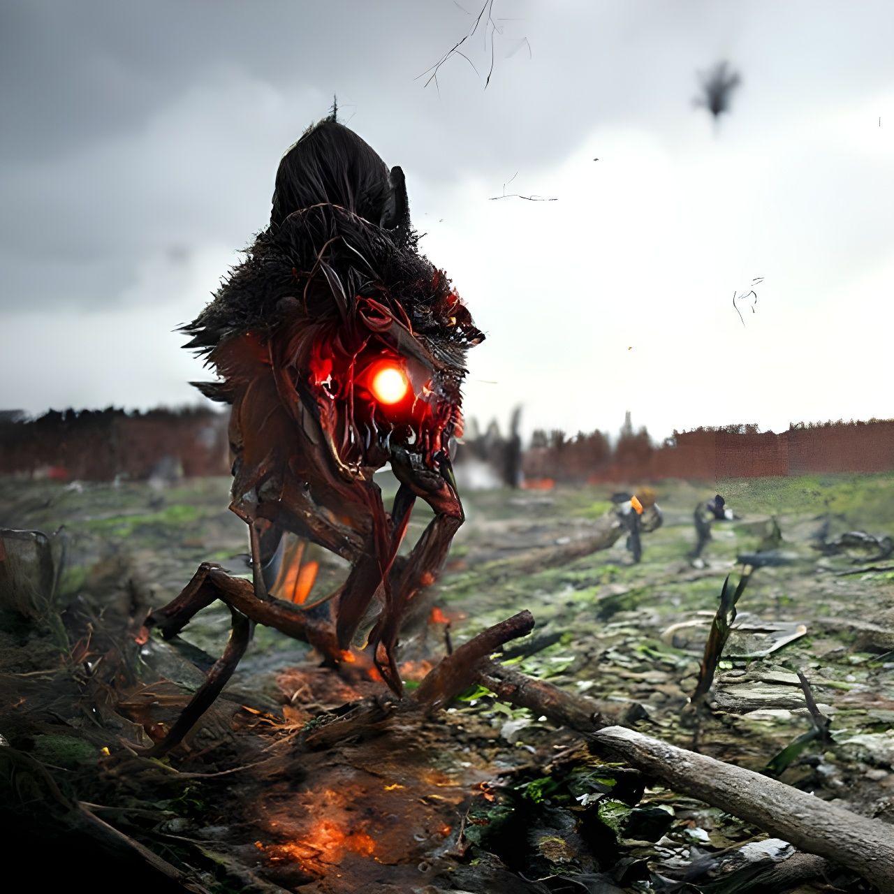 Cyber Dragon in Digital Matte Painting Style