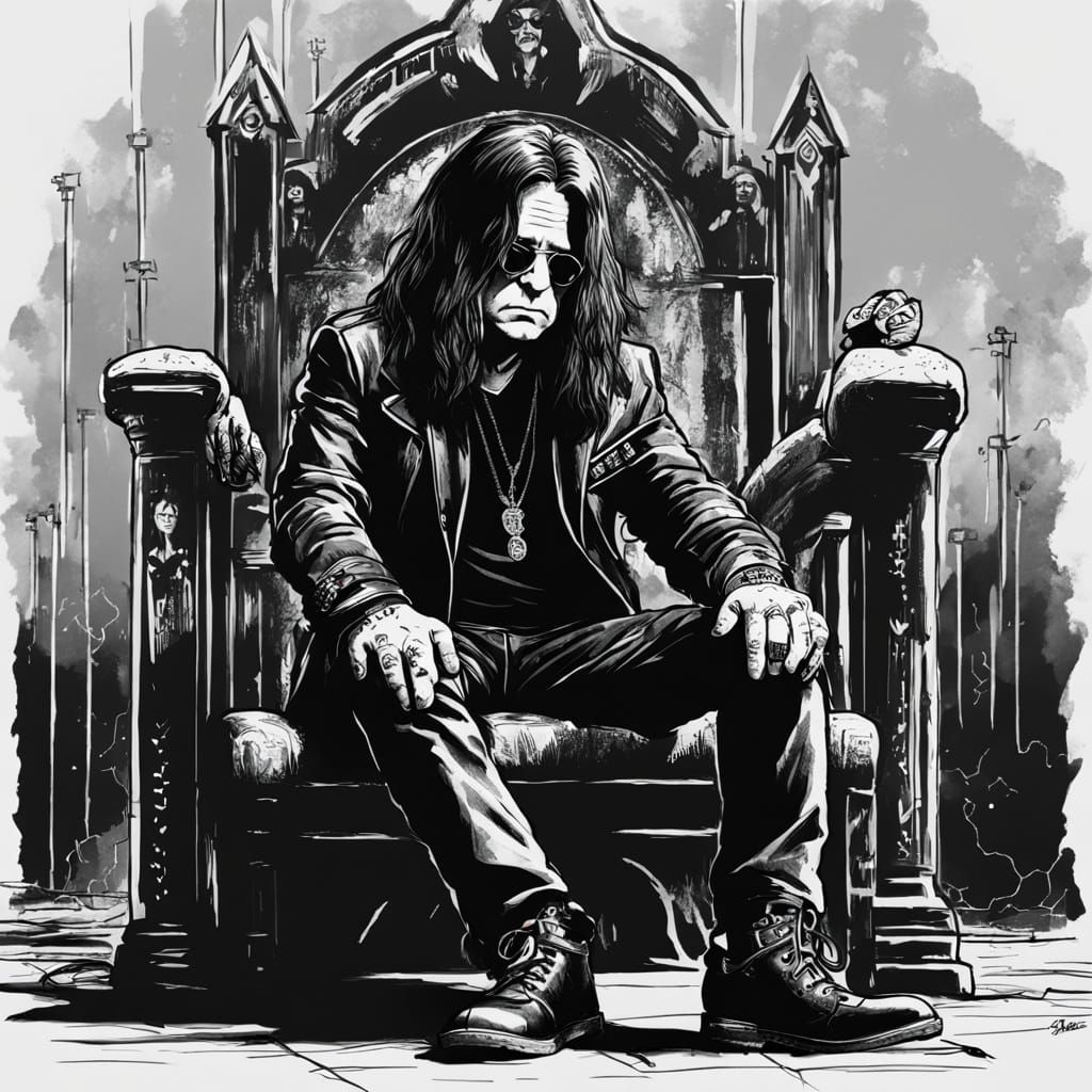 Ozzy Osbourne: Sad Fan Art in Black and White