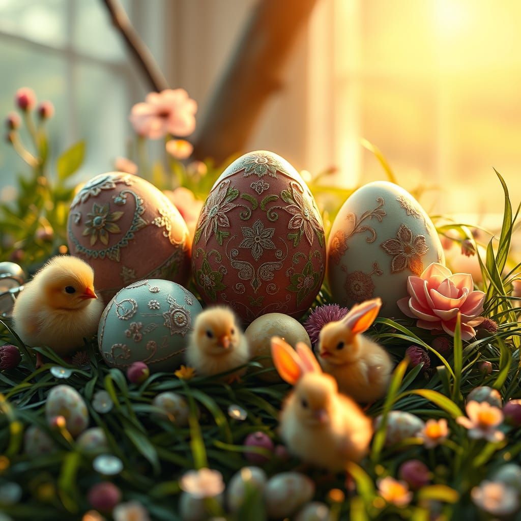 Springtime Easter Wonderland in Vibrant Colors