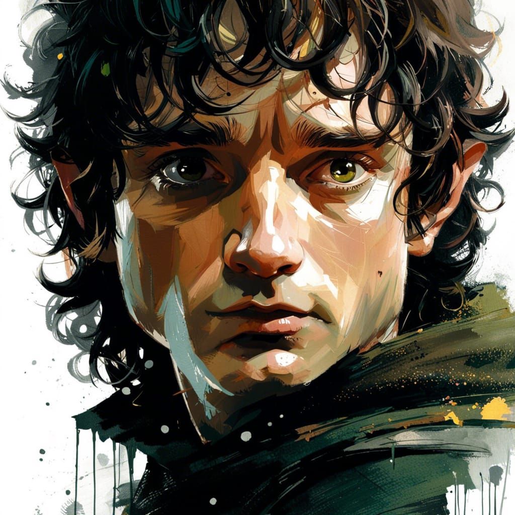 Frodo Portrait as Detailed Speedpaint Fine Art