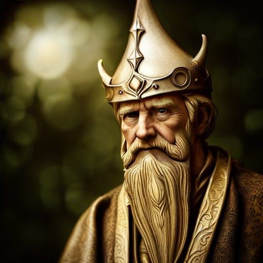 Mystical Warlock Wizard in Antique Photograph Style