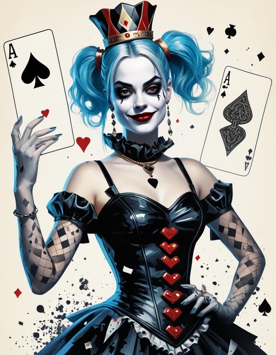 Harley Quinn Queen of Spades Digital Art