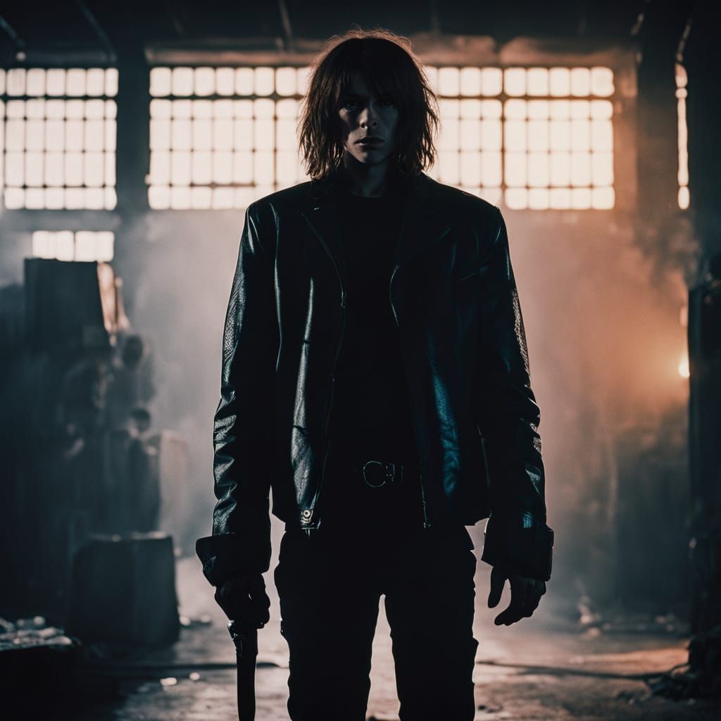 Girl with Sword Fights Mythical Beasts Cinematic Film Still