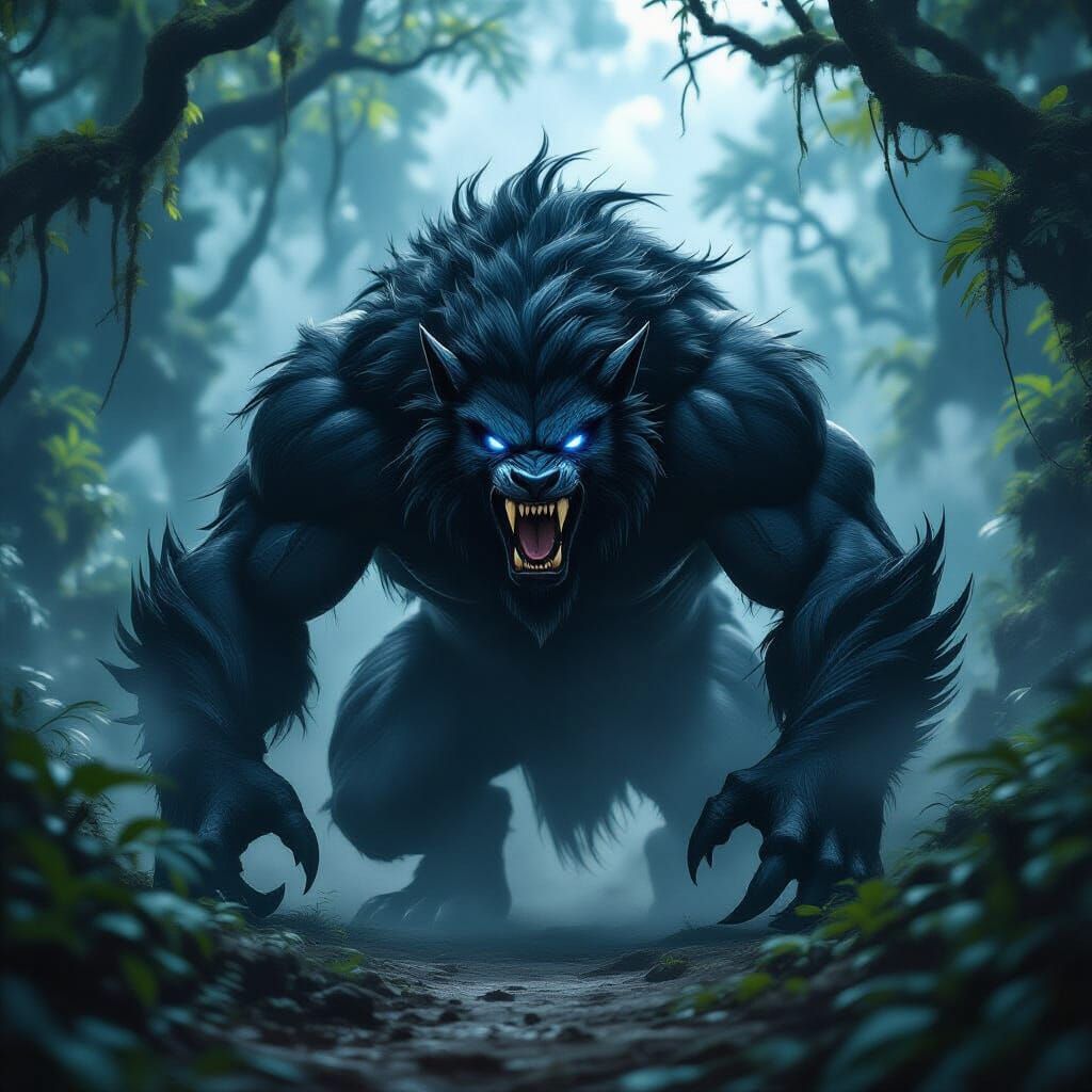 Menacing Displacer Beast in Alien Jungle