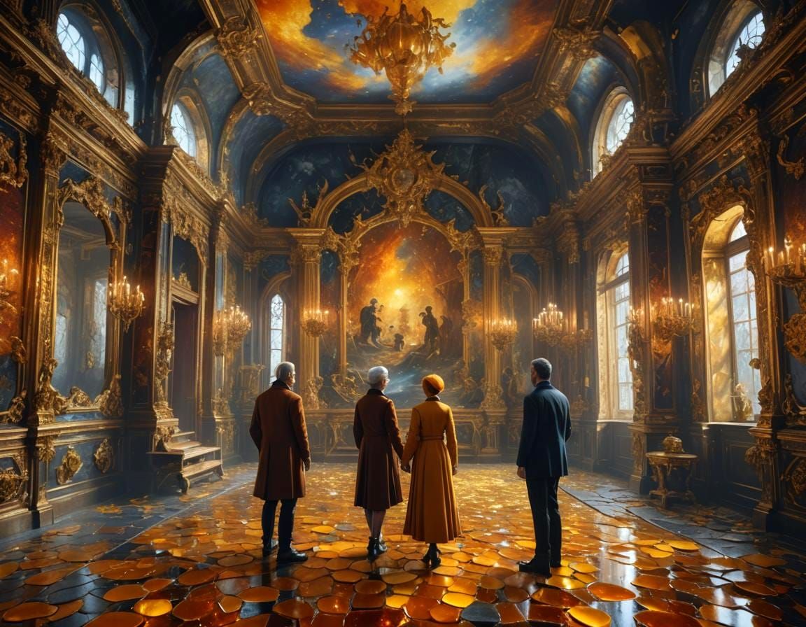 The Amber Room in Impressionistic Style