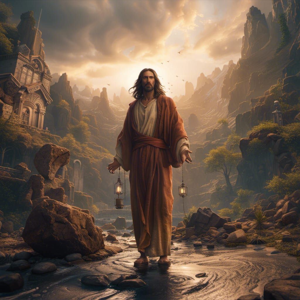 Detailed Matte Painting of Jesus Christ