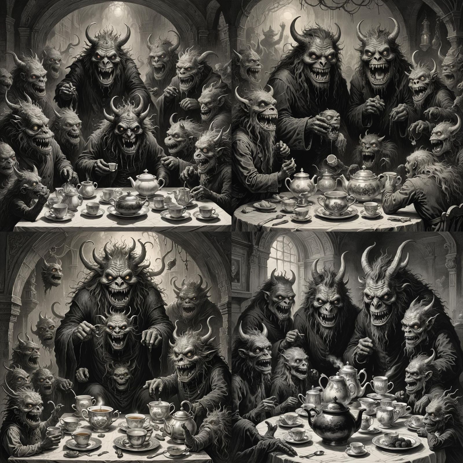 Fuzzy Monsters Tea Party: A Dark Fantasy Horror