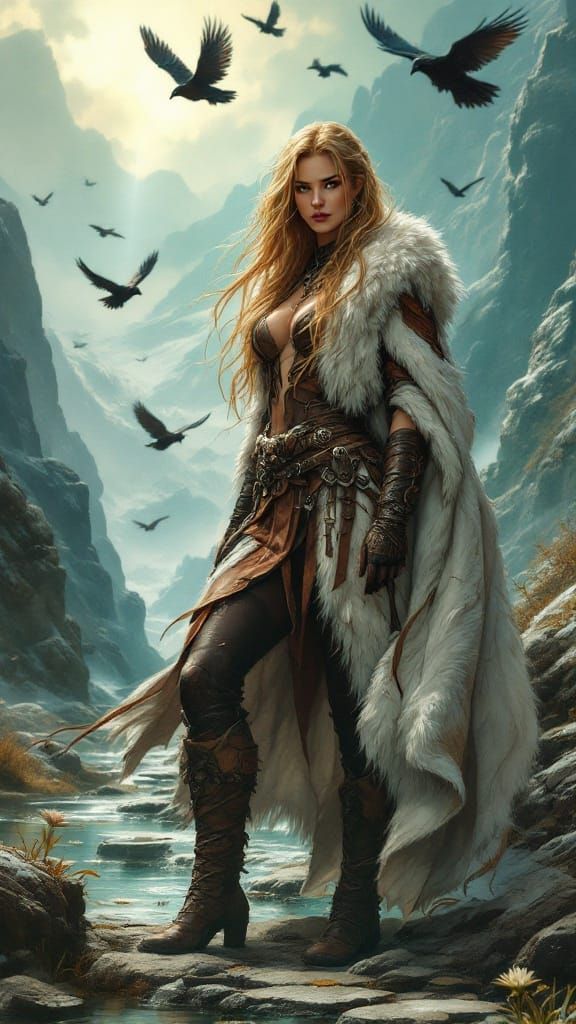 Elegant Huntress in Battle Attire