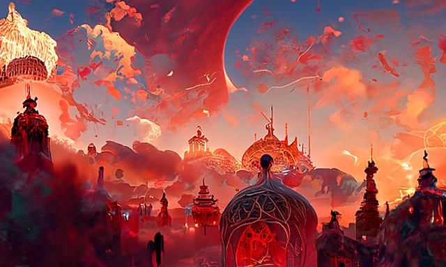 Goddess Palace: Hyperrealistic Digital Painting