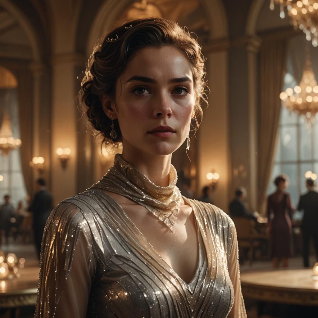 Superheroine in Crystal Dress, Ballroom Concept Art