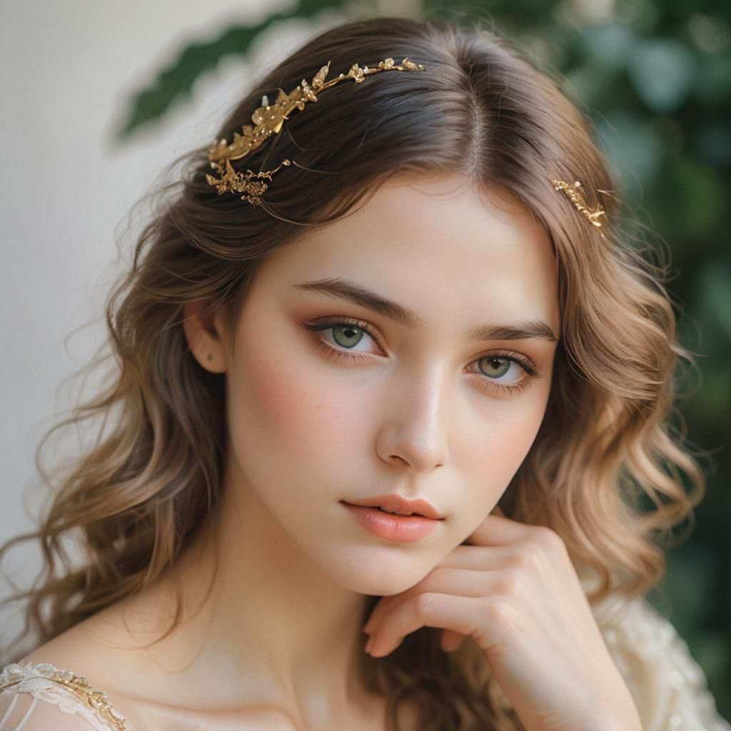 Luminous Beauty in Art Nouveau Style