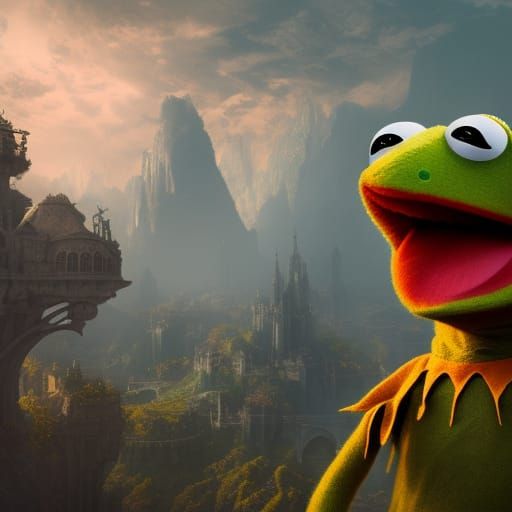 Kermit the Frog in Detailed Matte Painting