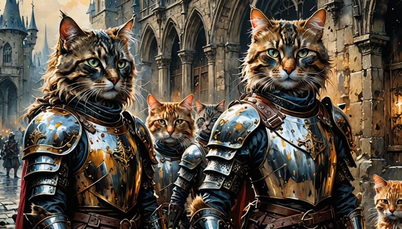 Cats in Medieval Armor