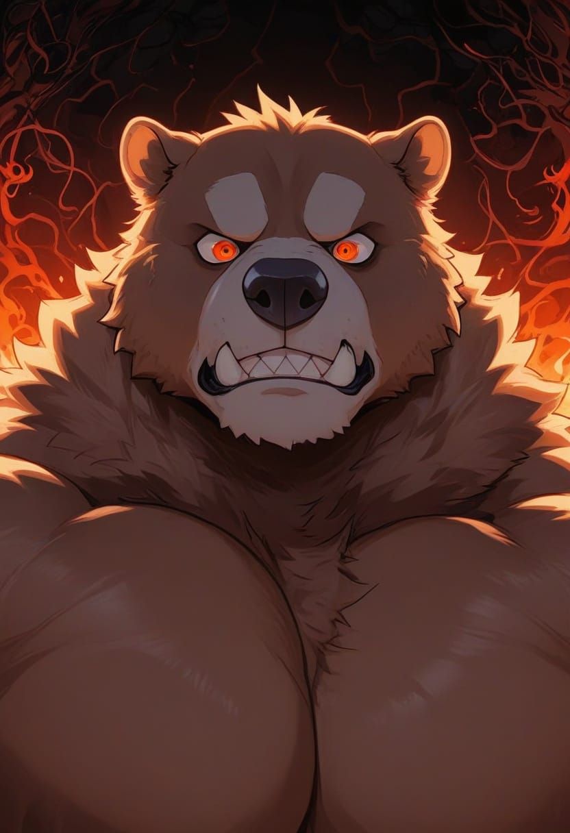 A Majestic, Mega-Obese Kodiak Bear in Deep, Rich Darkness