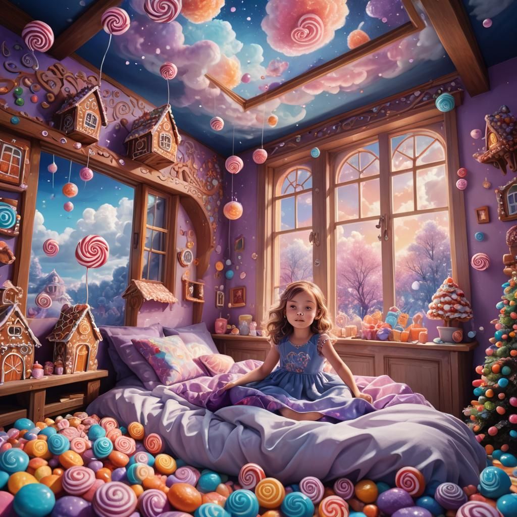 Dreamlike Candy Land Fantasy in Digital Art