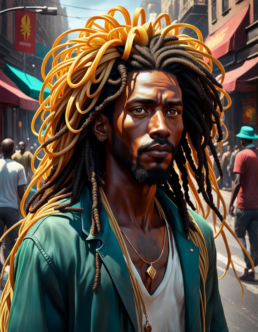 Jake fancied a change of hairstyle for a day of fun , he calls this his Pastafarian look