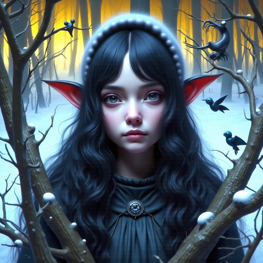 Gothic Woman Portrait in Dark Fantasy Style