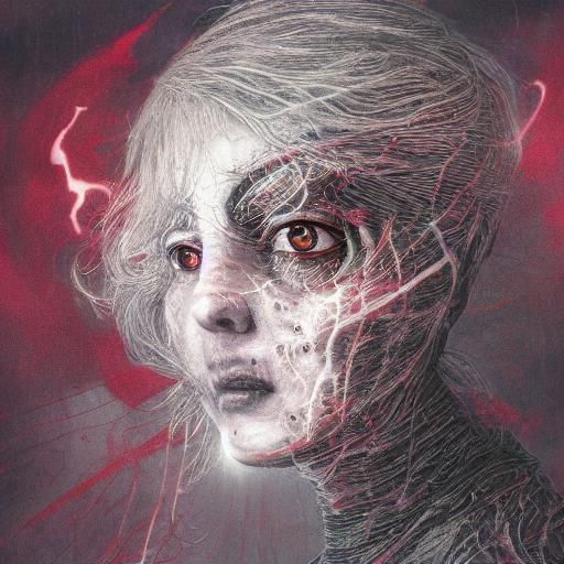 Surreal Horror Illustration in Mixed Media