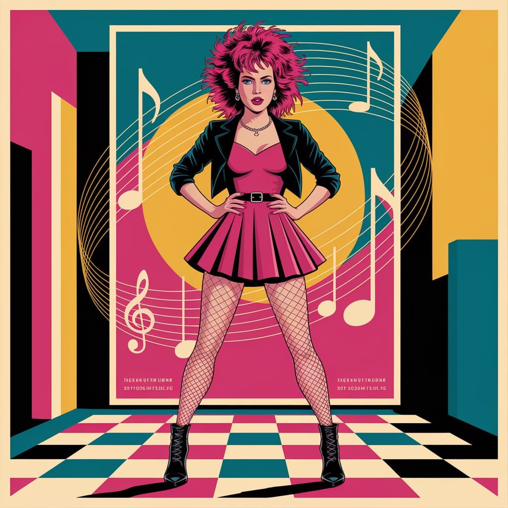 Confident Pop Art Pin-Up in Vibrant Colors