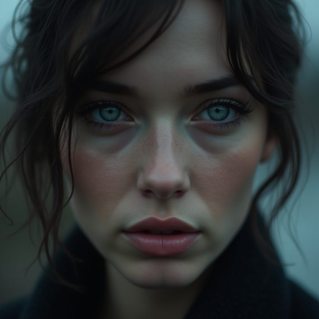 Mysterious Woman in Moody, Ethereal Light