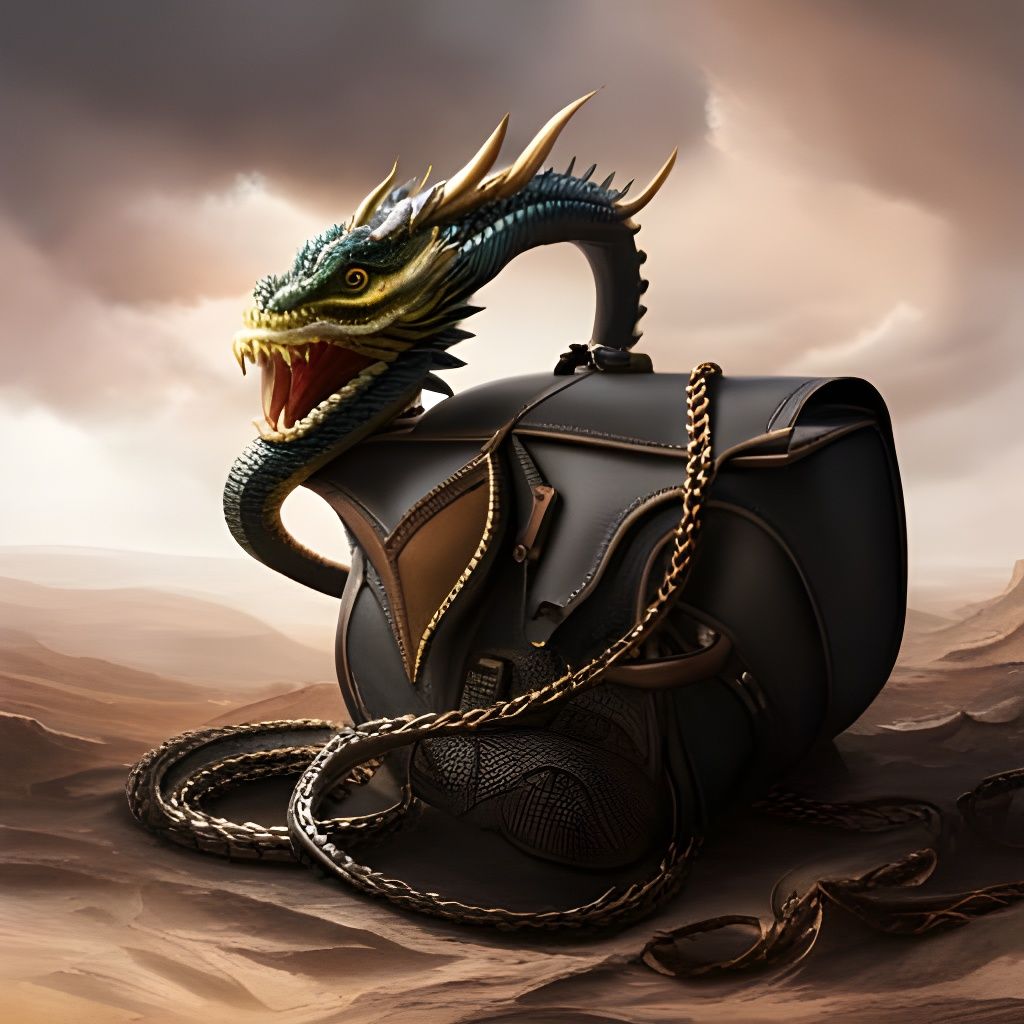 Hyperrealistic Dragon in Handbag