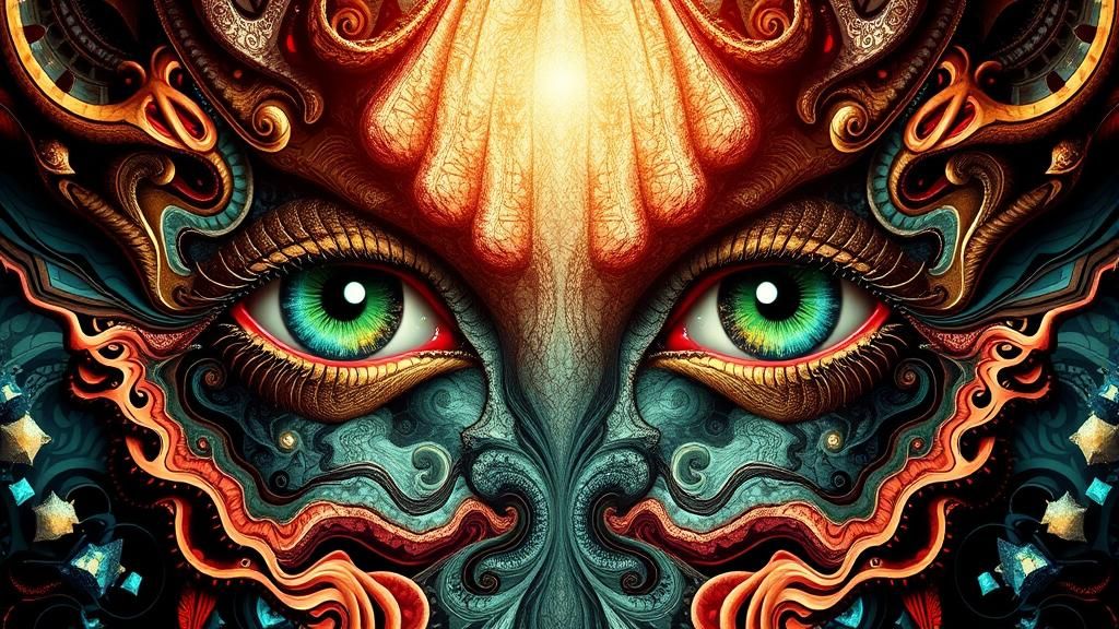 Surreal Fantasy Portrait in MC Escher Style