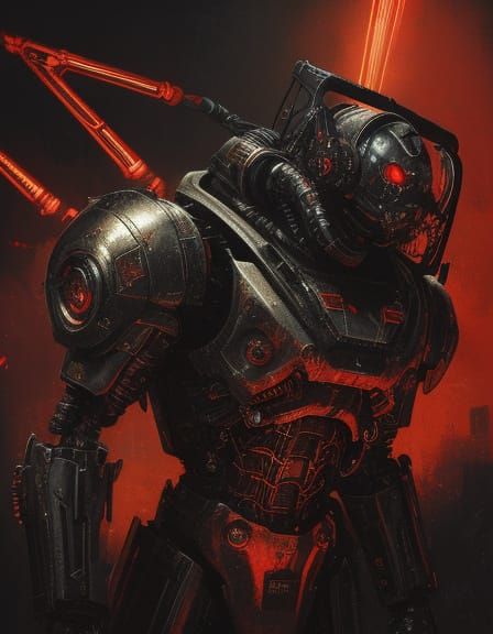 Ozzy Osbourne in Cybernetic Mech Suit: Sci-Fi Art