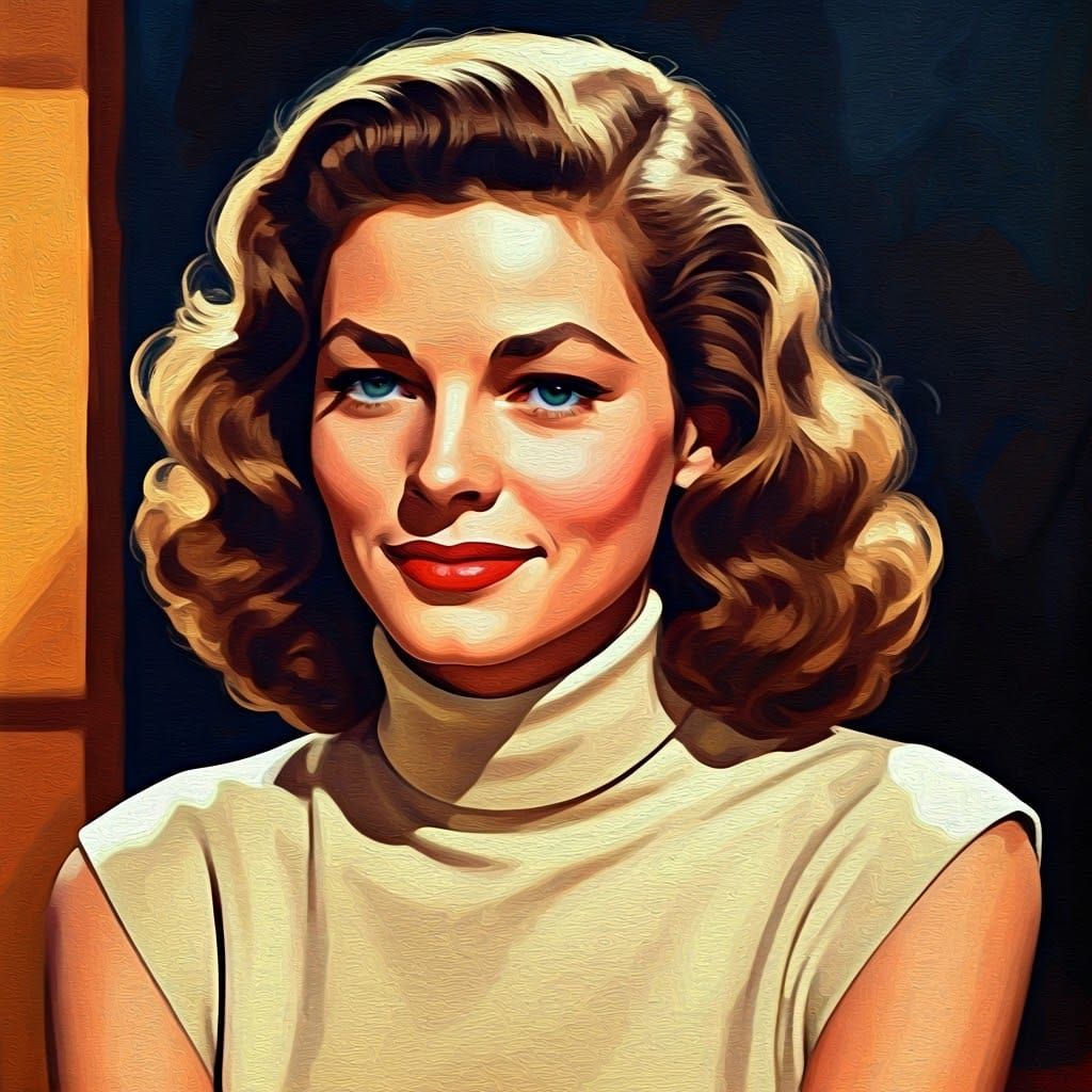 Lauren Bacall in a Warm Impressionist Glow