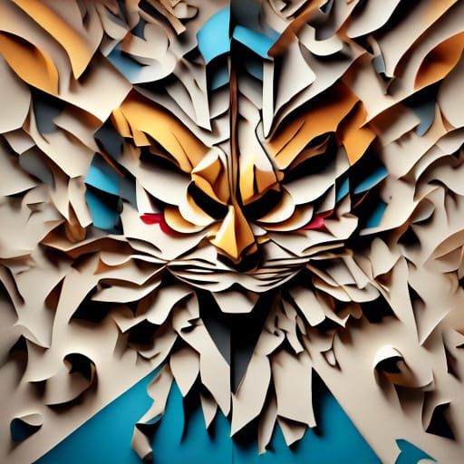 Surreal Paper-Covered Person in Dali Style