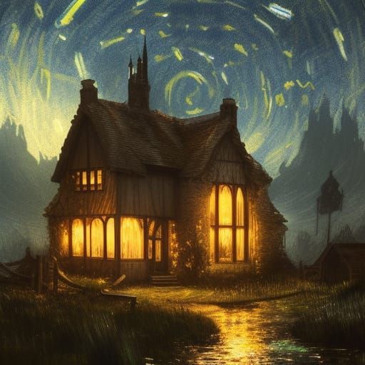 Gothic Cottagecore House by Glowing Swamp