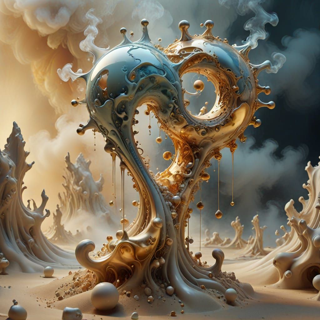 Ethereal Surrealist Masterpiece in Mixed Media