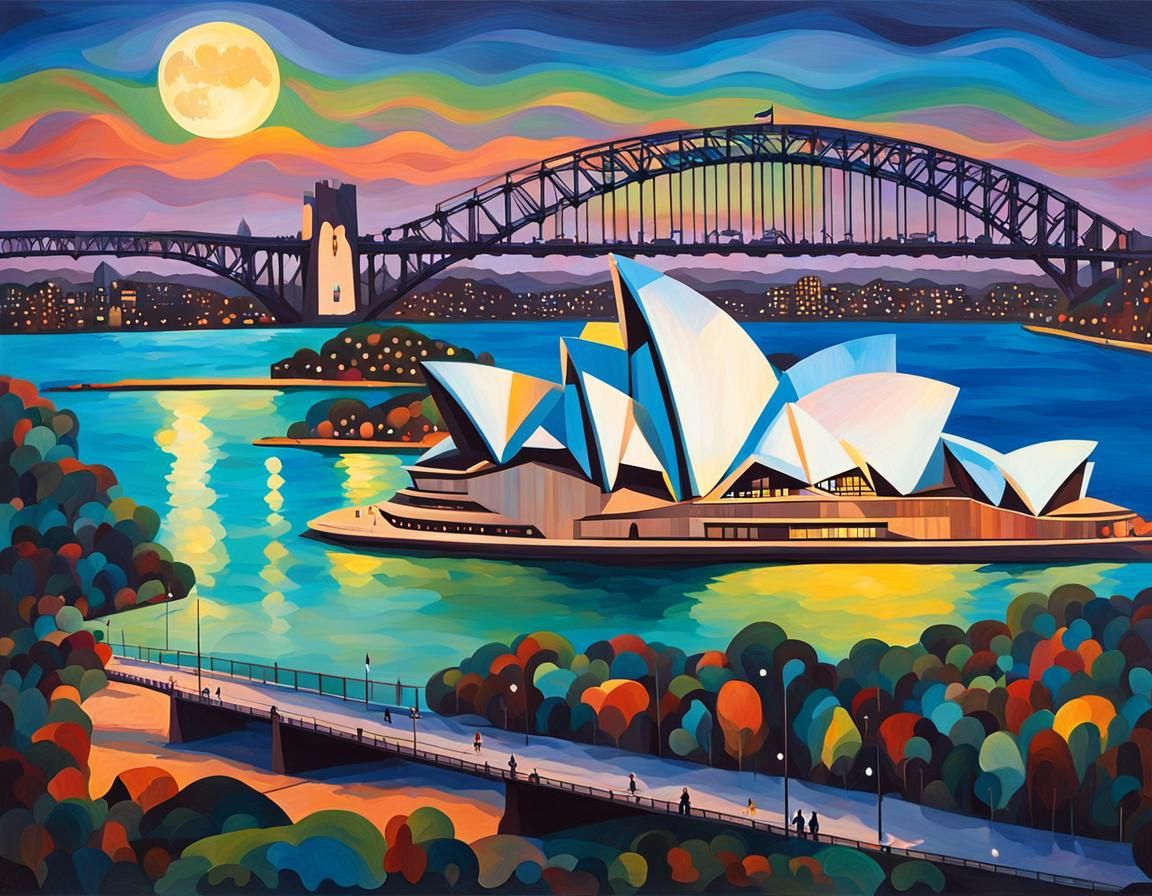 Sydney Opera House in Colorful Mannerism Style