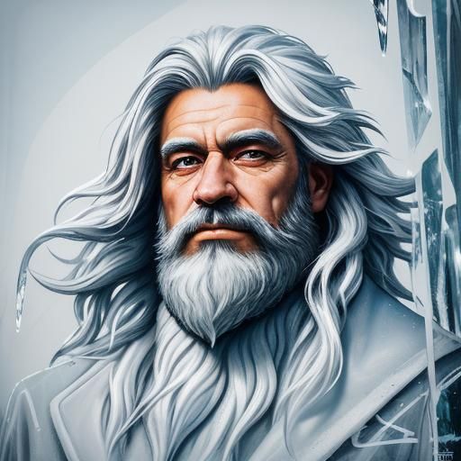 Ice Beard Street Art Mural in Polychromatic Colors