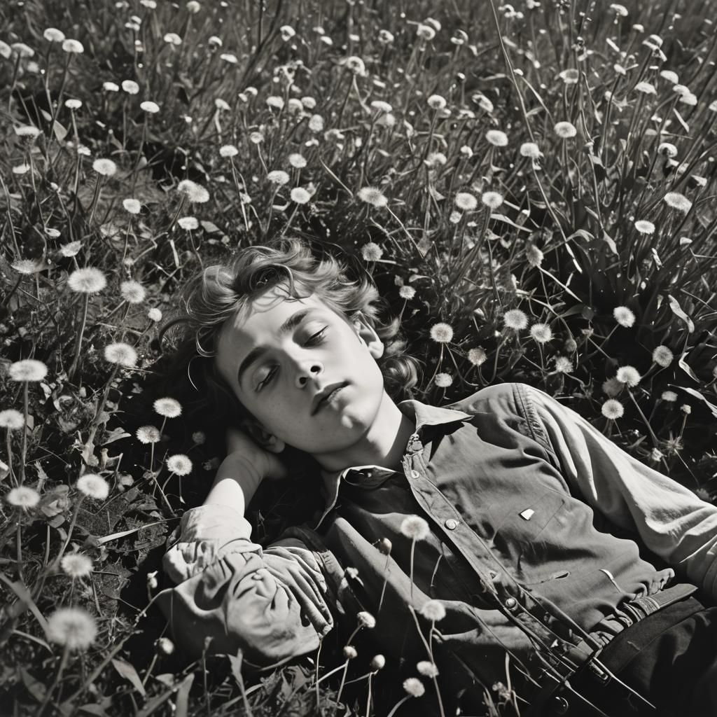 Dreamy Dandelions: Surreal Rayograph in Rainbow Hues