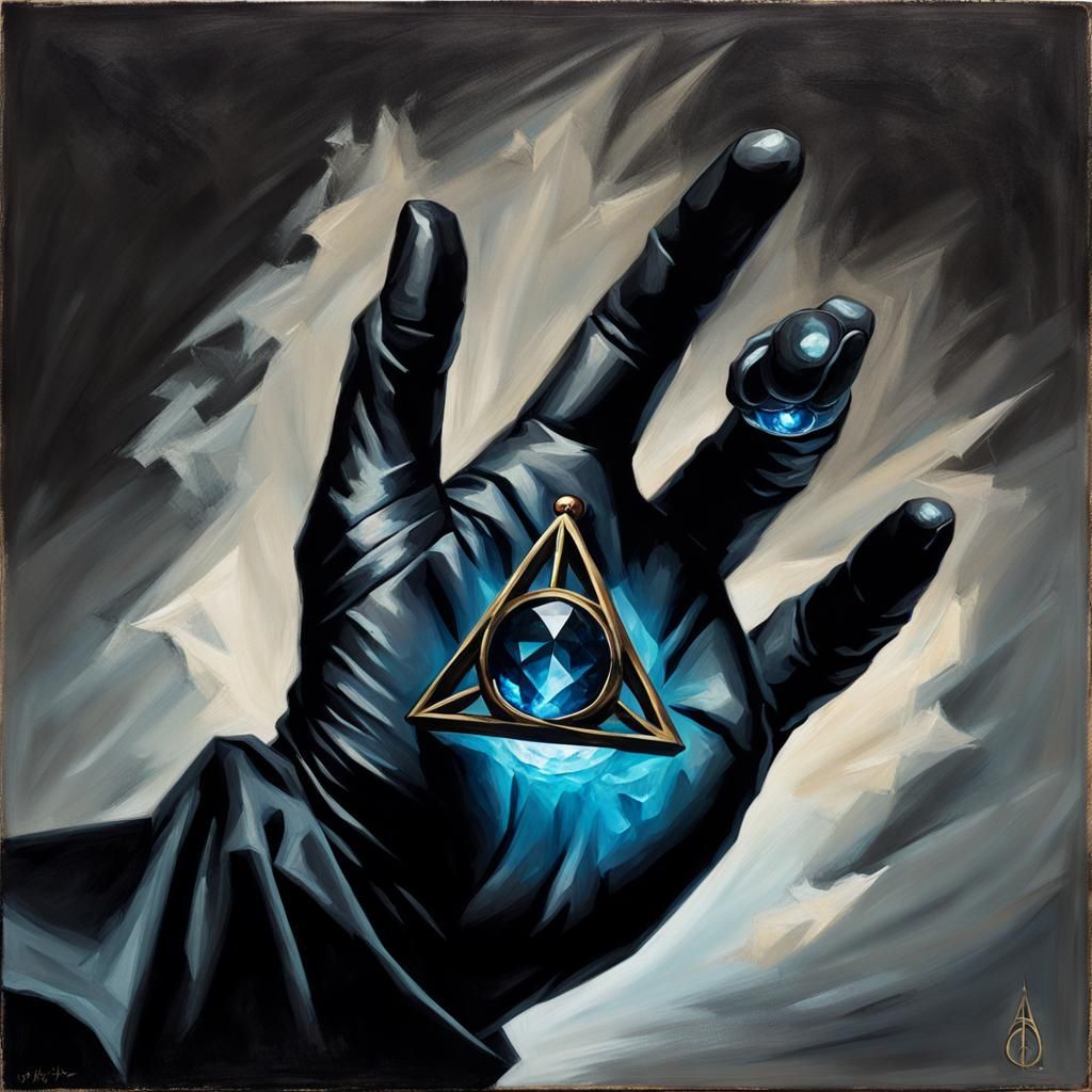 Resurrection Stone in Chiaroscuro Oil Painting