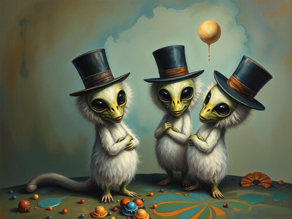 Surreal Alien Characters in a Salvador Dali Style