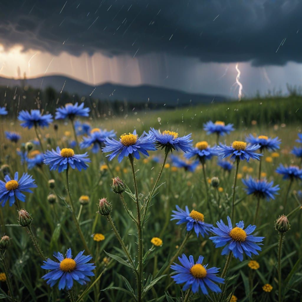 Vibrant Stormy Bloom in Soft Focus