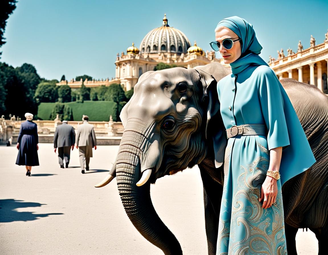 Undercover Agent with Elephant at Schönbrunn Zoo