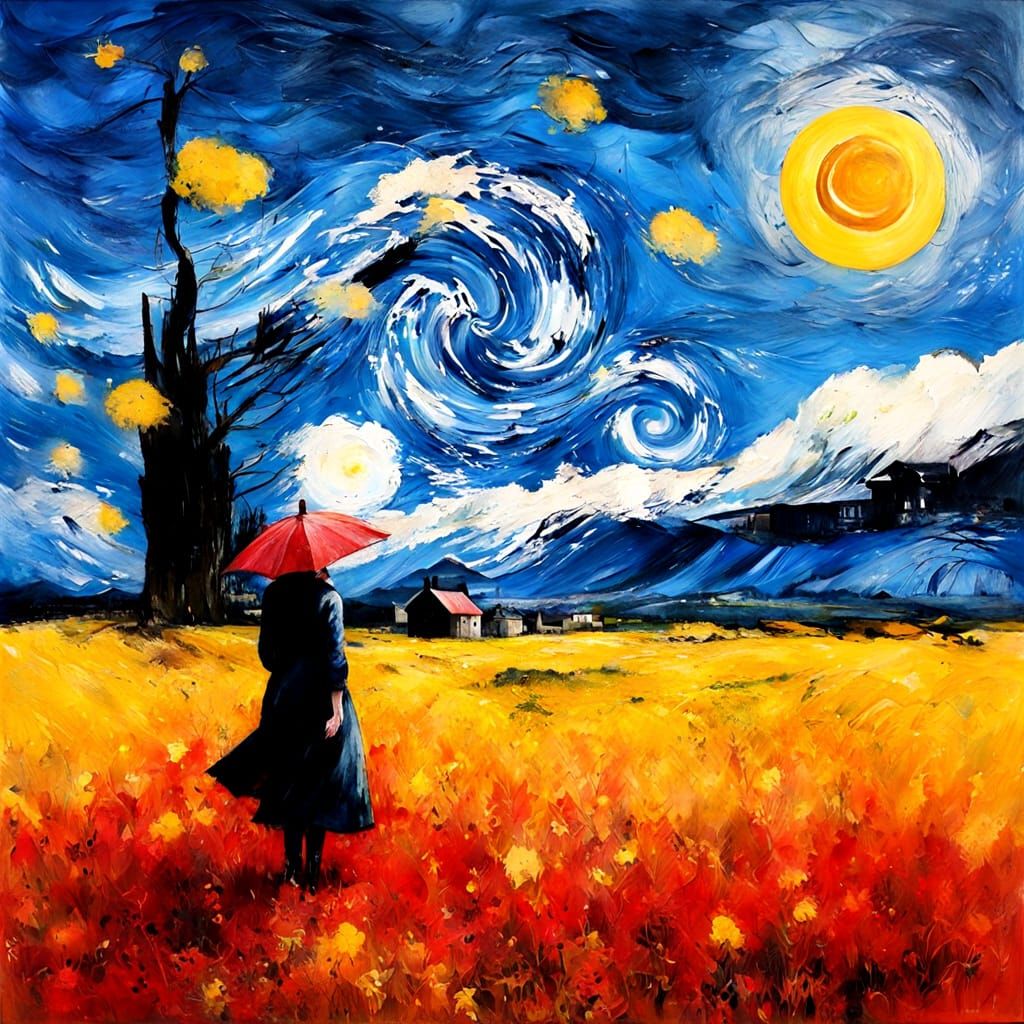 Expressionist Spring Landscape Painting with Summer Colors