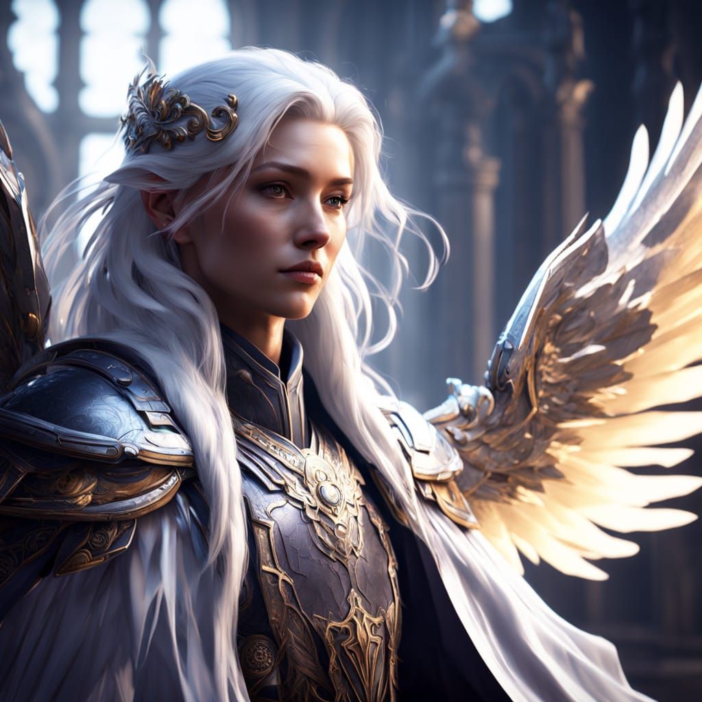 Vibrant Archangel Ascends in Ethereal Splendor