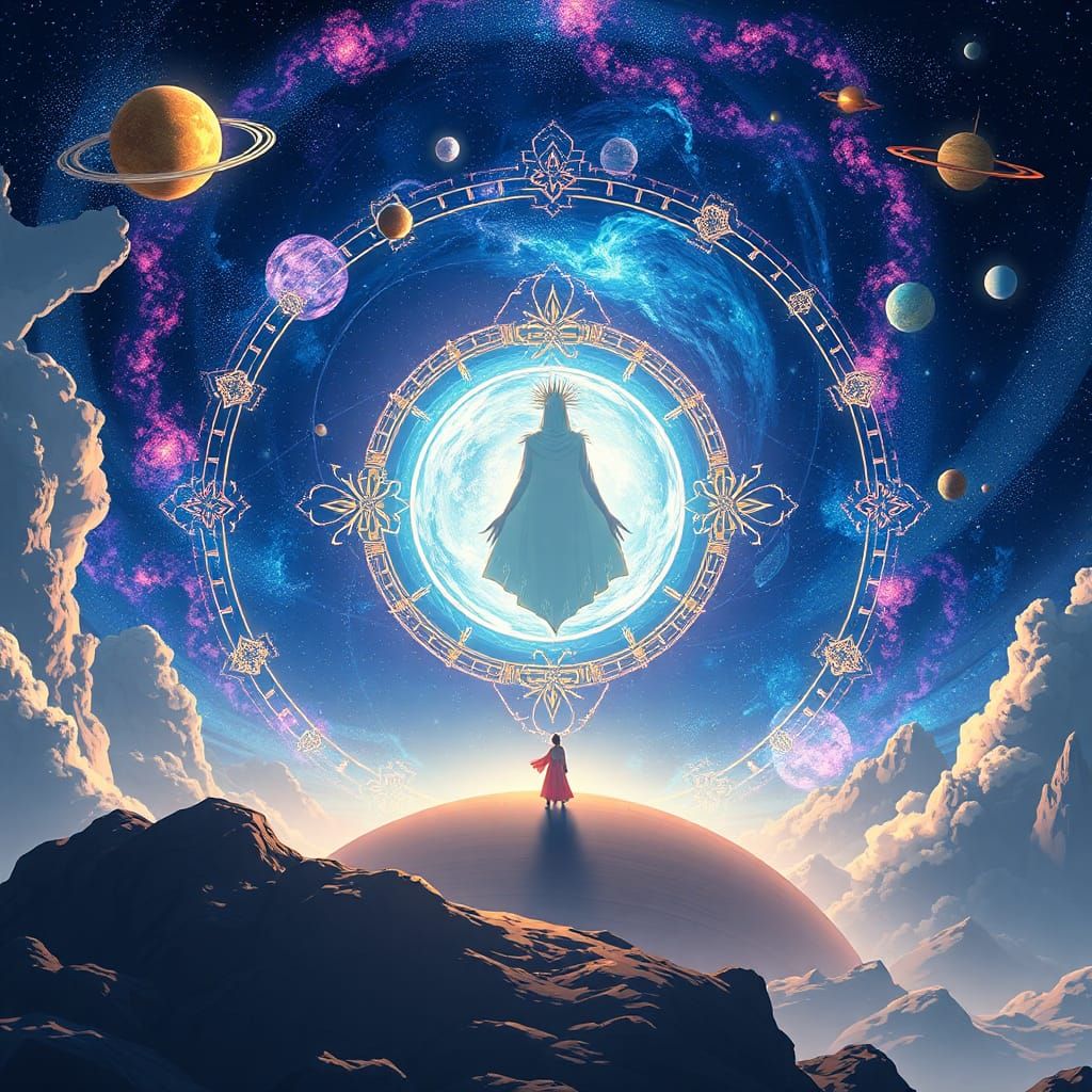 Cosmic Deity Creates Solar System: Studio Ghibli Style