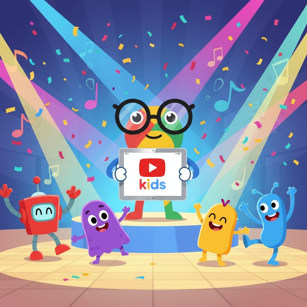 YouTube Kids Characters Dance at Party with Google Guy