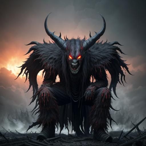 Horrifying Sleep Paralysis Demon with Knife: Realistic Photo...